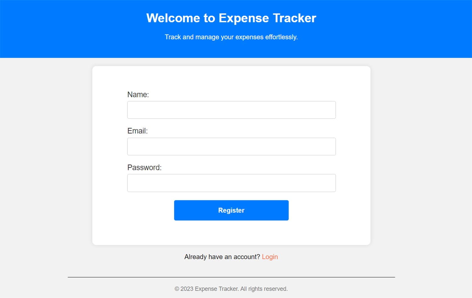 Portfolio - Expenses Tracker